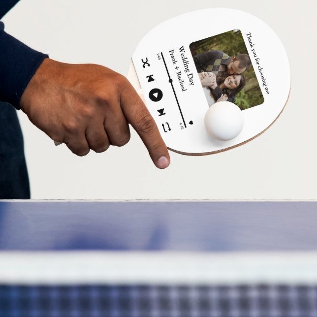 Modern Custom music song couple playlist photo Ping Pong Paddle (Insitu)