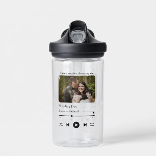 Modern Custom music song couple playlist photo Water Bottle