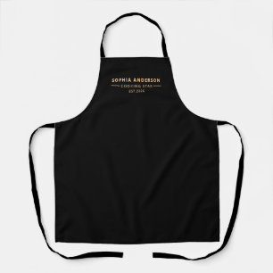 Modern Custom Name Cooking Star Brown Colour Apron