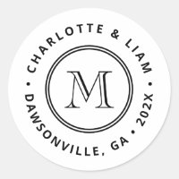 Modern Custom Name Date Monogram Wedding