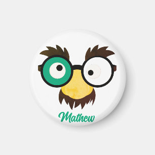 Modern Custom Name Funny Face Irish Flag Colour Magnet