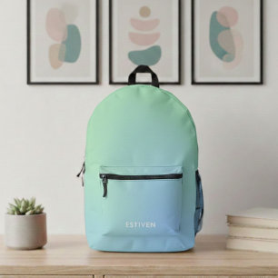 Modern Custom Name Gradient Backpack - Cool Soccer
