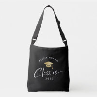 Modern Custom Name Graduation Trendy Script Gold