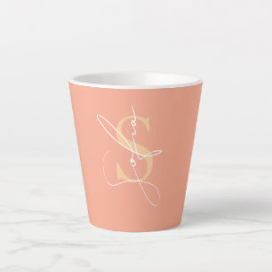 Modern Custom Name Initials Latte Mug