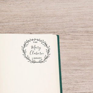 Modern Custom Name Leaves From The Library Of Rubber Stamp