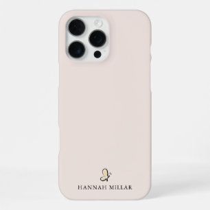 Modern Custom Name Logo Blush Pink Minimalist iPhone 16 Pro Max Case