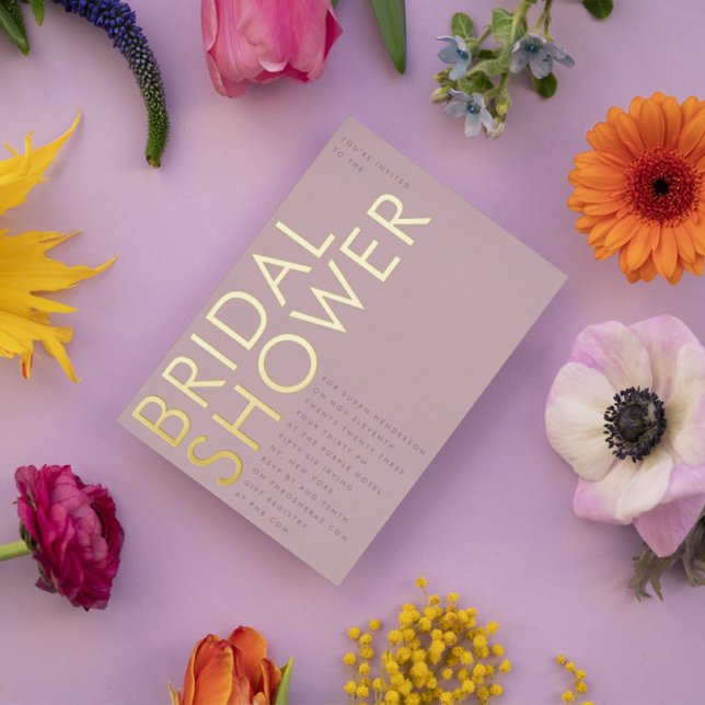 Modern Custom Name Mauve Purple GOLD Bridal Shower (Creator Uploaded)