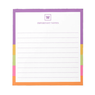 Modern Custom Name Monogram Student To Do List Notepad