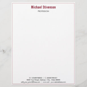 Modern Custom Name Profession Address Colour Borde Letterhead
