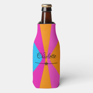Modern Custom Name Summer Time Fun Time Cute Bottle Cooler