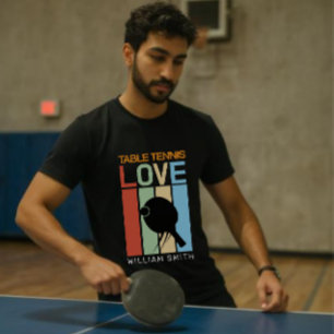 Modern Custom Name Table Tennis Lover Colourful T-Shirt