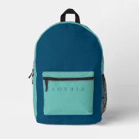 Modern Custom Name Teal and Blue