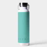 Modern Custom Name Teal and Blue Water Bottle<br><div class="desc">Modern Custom Name Green (teal) and Blue Water Bottle.
Personalize with your name or text to create your unique water bottle.</div>