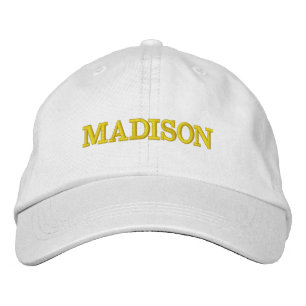 Modern Custom name yellow text Embroidered Hat