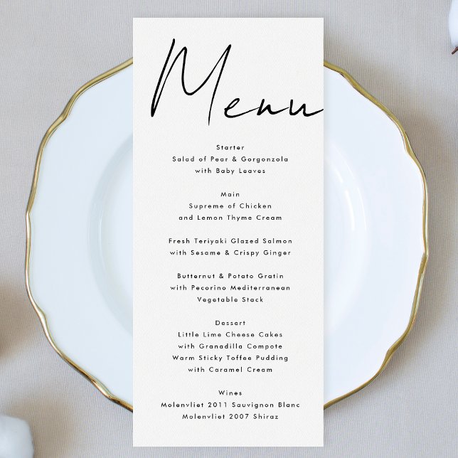 Modern Custom Names Black and White Menu (Creator Uploaded)