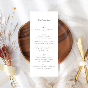 Modern Custom Names White Sage Green Event Menu