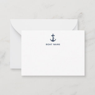 Modern Custom Nautical Navy Blue Anchor Card