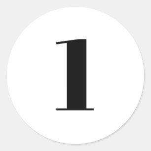 Modern Custom number, age, black white Classic Round Sticker