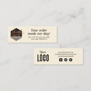 Modern Custom Order Thank You Card