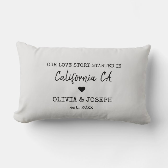 Modern Custom Our Love Story  Valentine's Day Lumbar Cushion (Front)
