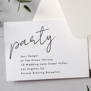 Modern Custom Party Black Funky Wedding Reception Invitation