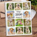 Modern Custom Pet Dog 11 Photo Collage Any Year Planner<br><div class="desc">Custom pet photo collage calendar planner for your best friend. Keep all your dogs appointments, whether its veterinary visits, puppy play dates, dog grooming, or training all organised, every pet deserves a personalised pet photo planner ! Our dog photo planner has 11 photos to personalise, name and text. Design is...</div>