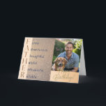 Modern Custom Photo Acrostic Poem Father Birthday Card<br><div class="desc">Show your appreciation to your father on his birthday, with this customisable acrostic poem birthday card. The word 'Father' is in faux gold lettering down the left side of the card, each letter being the starting point for a positive word or phrase. You can choose to keep the default text...</div>