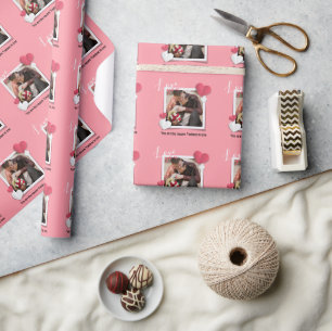 Modern Custom Photo and Love Message Wrapping Paper