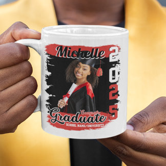 Modern Custom Photo and Name Graduation Gift Coffee Mug