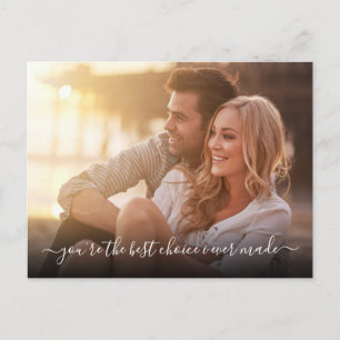 Modern Custom Photo Best Choice I Ever Made Script Postcard