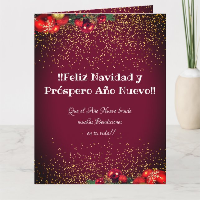 Modern Custom Photo Christmas Feliz Navidad Card (Front)