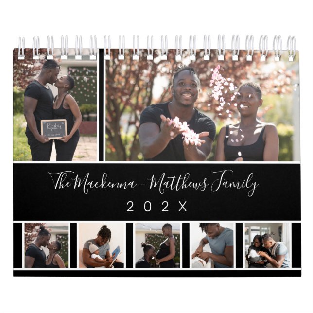 Modern Custom Photo Collage Create Your Own 2022 Calendar (Cover)