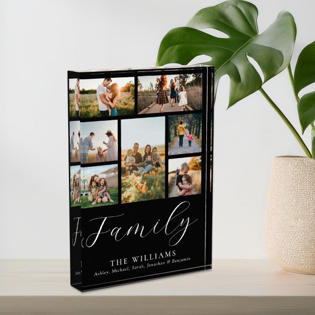 Modern Custom Photo Collage Elegant Script Family Block (Creator Uploaded)