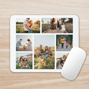 Modern Custom Photo Collage Family Personalised Mouse Pad