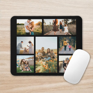 Modern Custom Photo Collage Family Personalised Mouse Pad