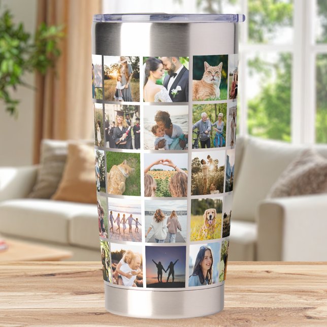 Modern Custom Photo Collage Insulated Tumbler (Creator Uploaded)