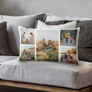 Modern Custom Photo Collage Lumbar Cushion