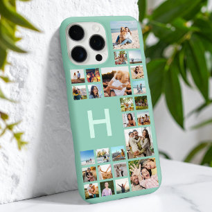 Modern Custom Photo Collage Personalised Monogram iPhone 16 Pro Max Case