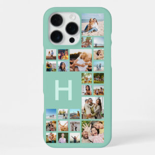Modern Custom Photo Collage Personalised Monogram iPhone 16 Pro Max Case