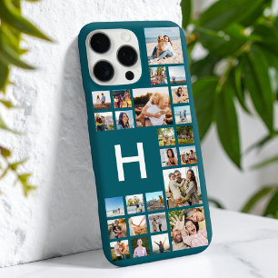 Modern Custom Photo Collage Personalized Monogram iPhone 16 Pro Max Case