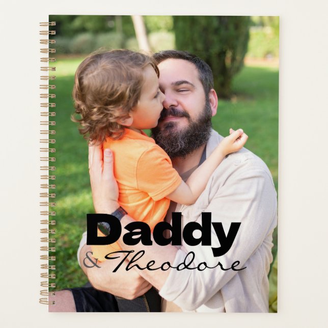Modern Custom Photo Daddy & Baby Name Keepsake Planner (Front)