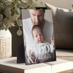 Modern Custom Photo Daddy & Baby Name Keepsake Plaque<br><div class="desc">Beautiful modern and minimal custom photo keepsake for dads and new dads. The design features a full photo with "DADDY &" displayed over the photo in a light white opacity overlay and personalised with your son or daughter's name. Make a great gift for Father's Day or to celebrate a new...</div>