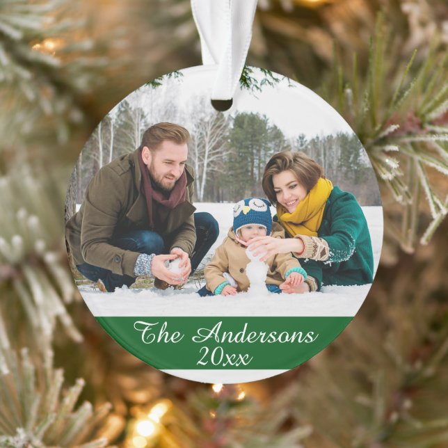 Modern Custom Photo Double Sided Ornament (Tree)