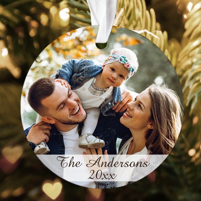 Modern Custom Photo Double Sided Ornament (Several Types and shapes to choose from.)