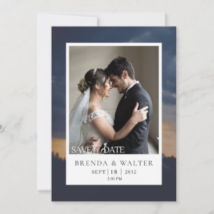 Modern Custom Photo Elegant Script Wedding  Invitation