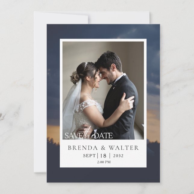 Modern Custom Photo Elegant Script Wedding  Invitation (Front)