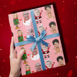 Modern Custom Photo Family Face Photo Christmas Wrapping Paper<br><div class="desc">Modern Custom Photo Family Face Photo Christmas gift for Family, Replace faces with your favourite photos (make sure to crop as much to the face as possible and use an app to remove the background) and personalise this funny Christmas Holiday Wrapping Paper with your kid, husband, or boyfriend on it!...</div>