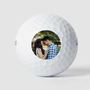 Modern Custom Photo Golfer Valentine's Day Gift Golf Balls