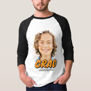 Modern Custom Photo Grad Personalised Name T-Shirt