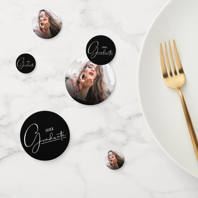 Modern Custom Photo Graduation Party Confetti (Group)